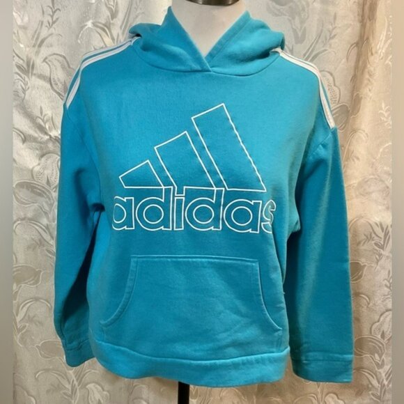 Adidas Tops - Adidas Turquoise Cropped Hoodie